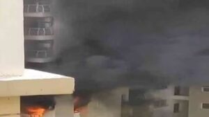 Noida Sector 100: AC Blast Triggers Massive Fire in Flat; Video Goes Viral