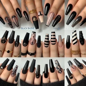 10 Stunning Black Nail Designs to Elevate Your Baddie Look